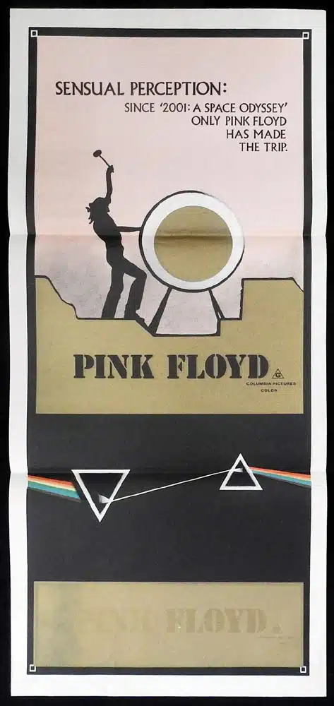 PINK FLOYD LIVE AT POMPEII Rare Original Daybill Movie poster 1972