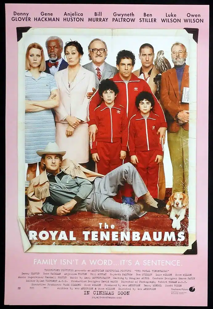 THE ROYAL TENENBAUMS Original US INT One Sheet Movie poster Ben Stiller Gwyneth Paltrow Owen Wilson