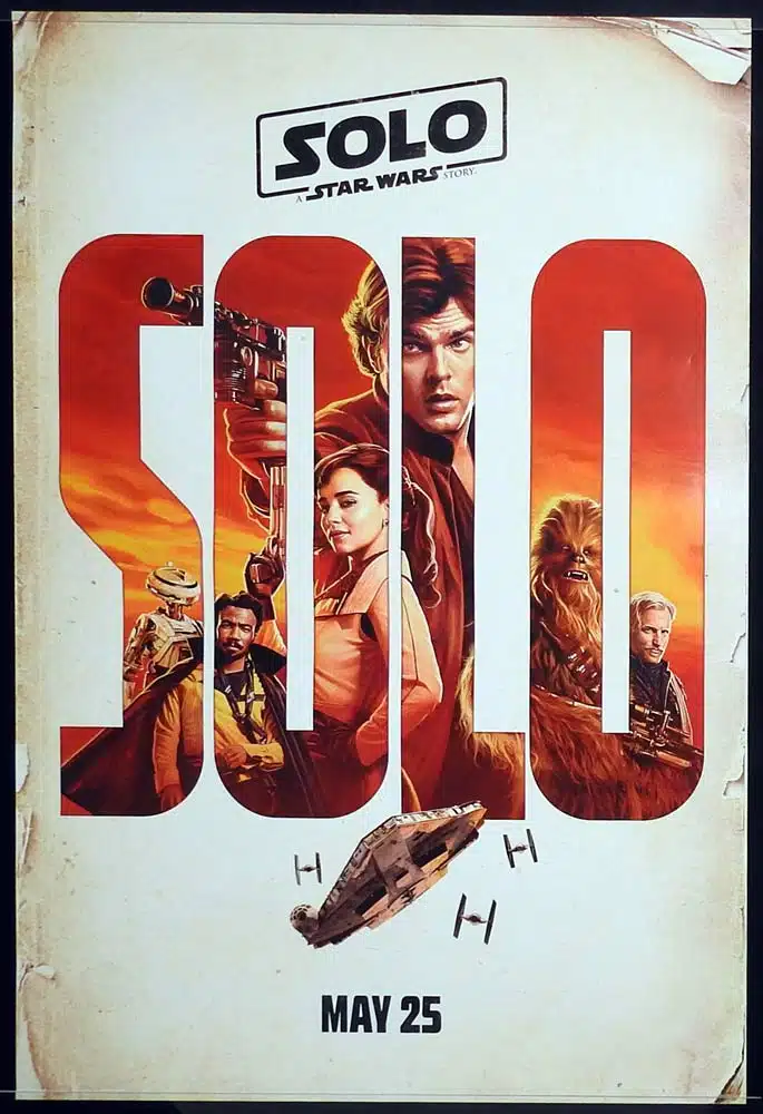 SOLO Original STAR WARS ADV DS One Sheet Movie poster Alden Ehrenreich