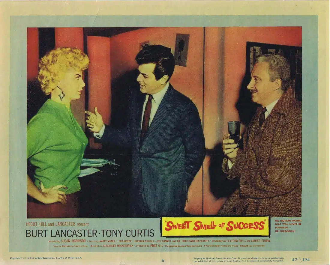 SWEET SMELL OF SUCCESS Original Lobby Card Burt Lancaster Tony Curtis