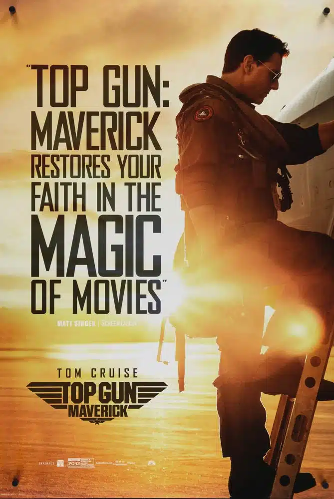 TOP GUN MAVERICK Original US One Sheet Movie poster Tom Cruise Val Kilmer Jennifer Connelly