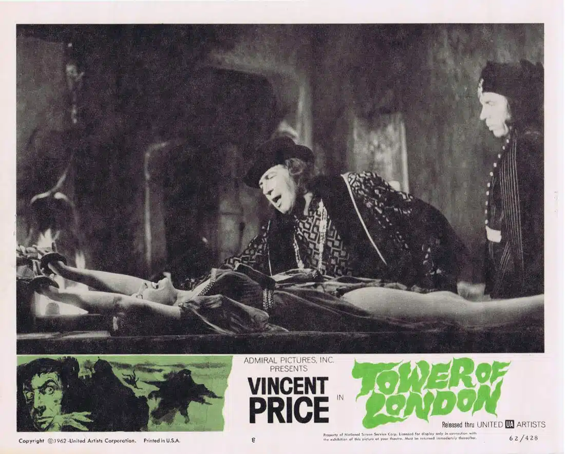 TOWER OF LONDON Original US Lobby Card 8 Vincent Price Michael Pate Roger Corman