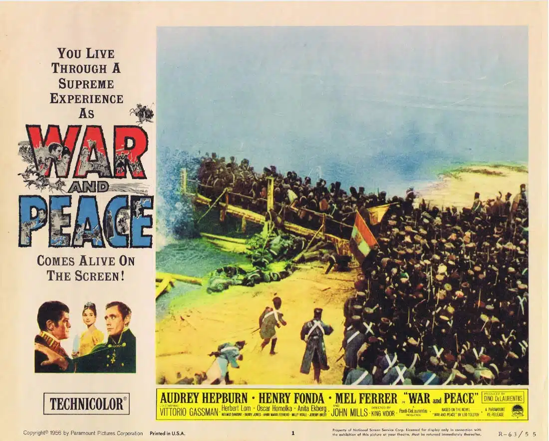 WAR AND PEACE Original 1963r US Lobby Card 1 Audrey Hepburn Henry Fonda