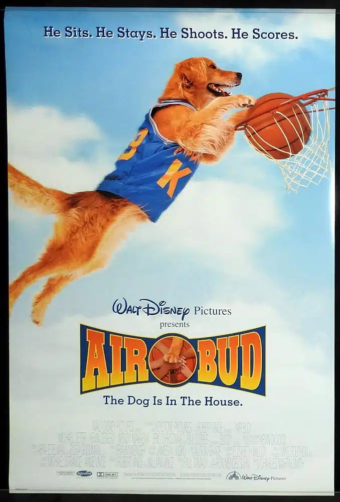 AIR BUD Original Rolled One Sheet Movie poster Michael Jeter Kevin Zegers Disney