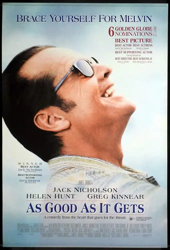 AS GOOD AS IT GETS Original Rolled One Sheet Movie poster Jack Nicholson Helen Hunt Greg Kinnear