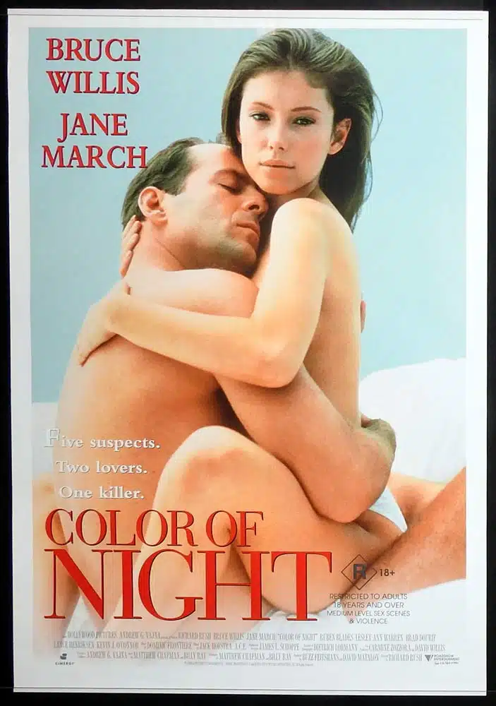 COLOR OF NIGHT Original Rolled One Sheet Movie Poster Bruce Willis Jane March