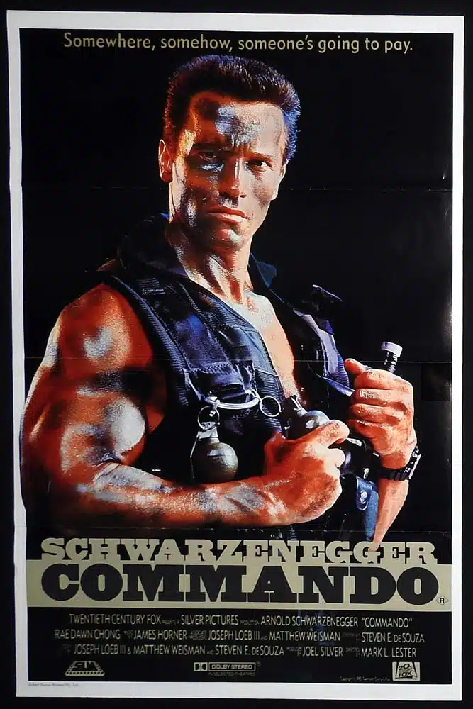 COMMANDO Original One Sheet Movie poster Arnold Schwarzenegger Rae Dawn Chong