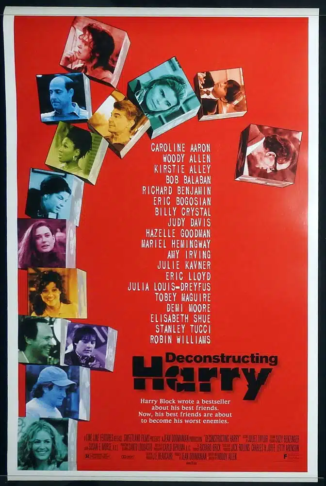 DECONSTRUCTING HARRY Original Rolled ADV One Sheet Movie poster Woody Allen Robin Williams Demi Moore