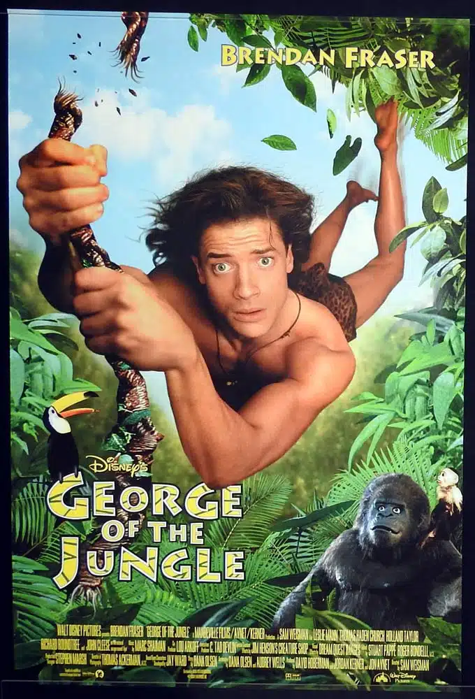 GEORGE OF THE JUNGLE Original Rolled One Sheet Movie poster Brendan Fraser Leslie Mann