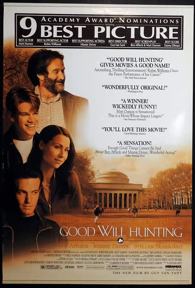 GOOD WILL HUNTING Original Rolled One Sheet Movie Poster Robin Williams Matt Damon Ben Affleck