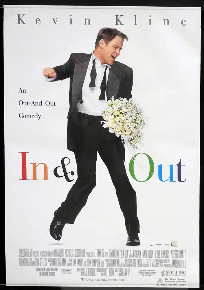 IN AND OUT Original Rolled One Sheet Movie poster Kevin Kline Joan Cusack Matt Dillon