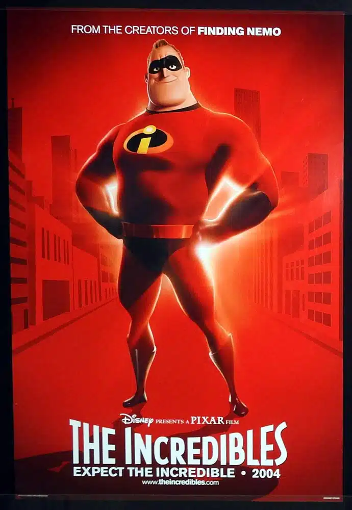 THE INCREDIBLES Original Rolled AUST ADV One Sheet Movie poster Craig T. Nelson Holly Hunter “A”