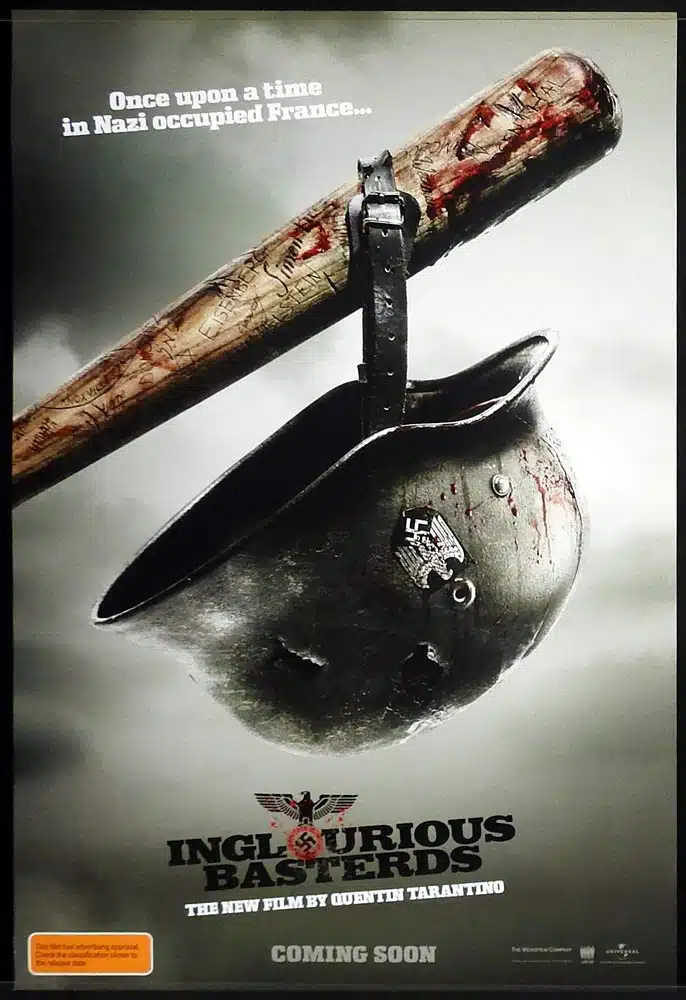 INGLOURIOUS BASTERDS Original Rolled AUST ADV One Sheet Movie poster Quentin Tarantino Brad Pitt