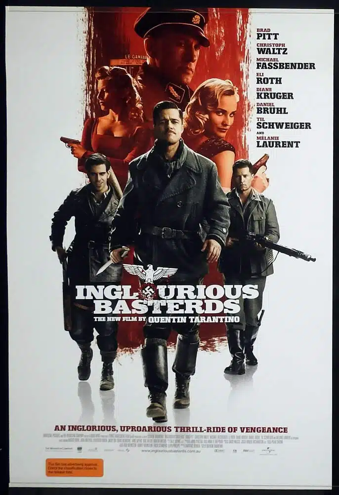 INGLOURIOUS BASTERDS Original Rolled AUST One Sheet Movie poster Quentin Tarantino Brad Pitt