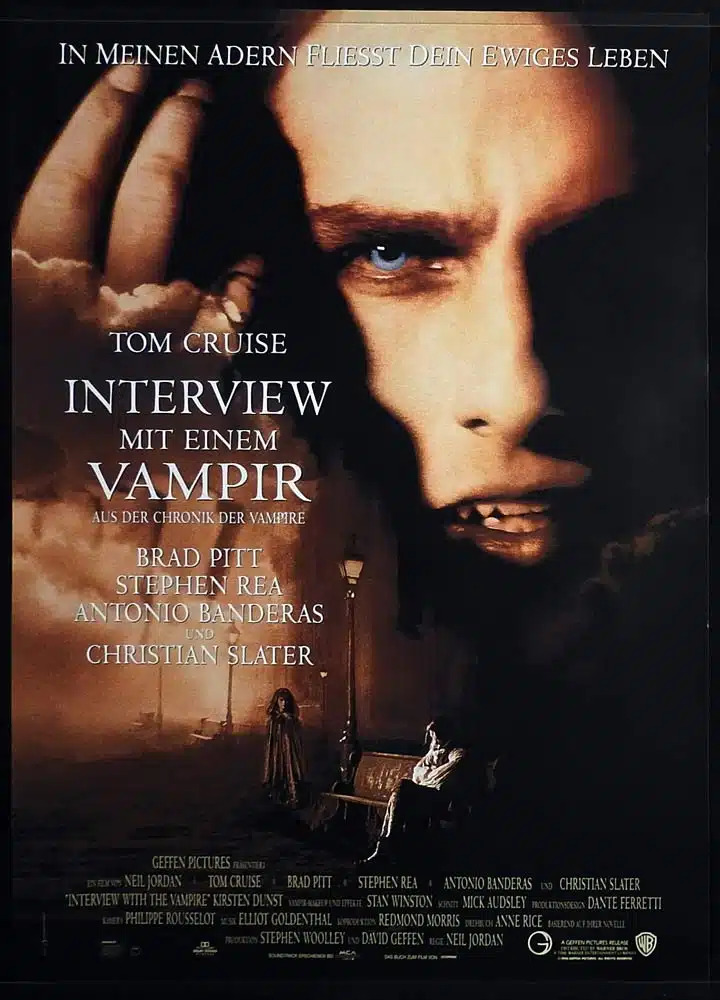 INTERVIEW WITH THE VAMPIRE Original Rolled GERMAN One Sheet Movie Poster Tom Cruise Brad Pitt