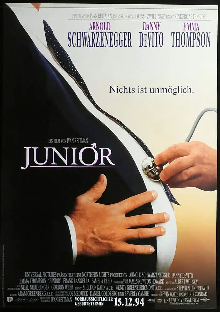 JUNIOR Original Rolled GERMAN One Sheet Movie Poster Arnold Schwarzenegger Danny DeVito