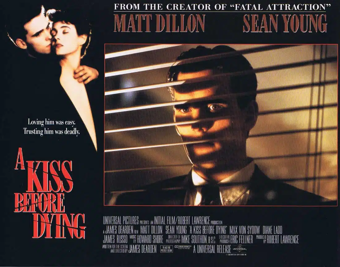 A KISS BEFORE DYING Original Lobby Card 3 Matt Dillon Sean Young Max von Sydow