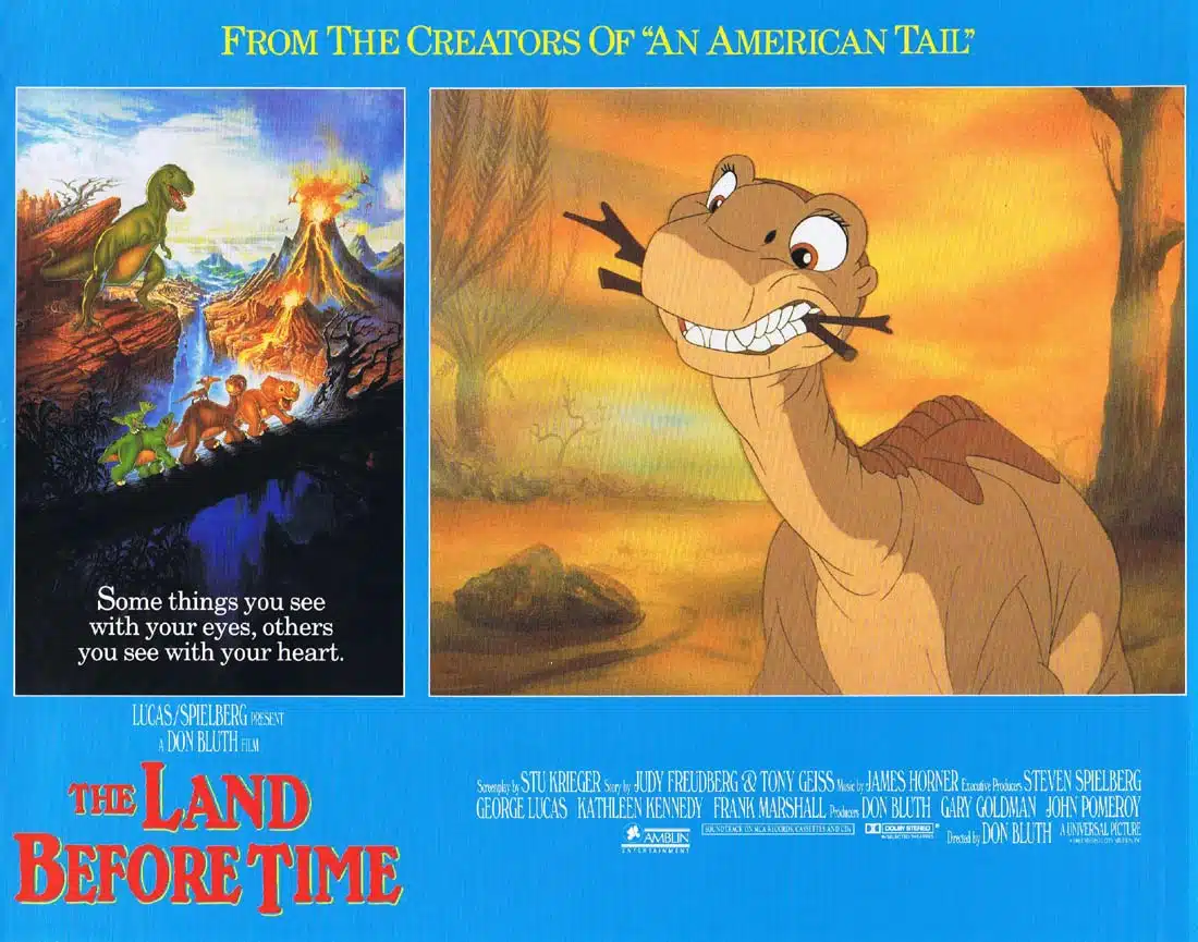 THE LAND BEFORE TIME Original Lobby Card 4 Don Bluth Steven Spielberg George Lucas