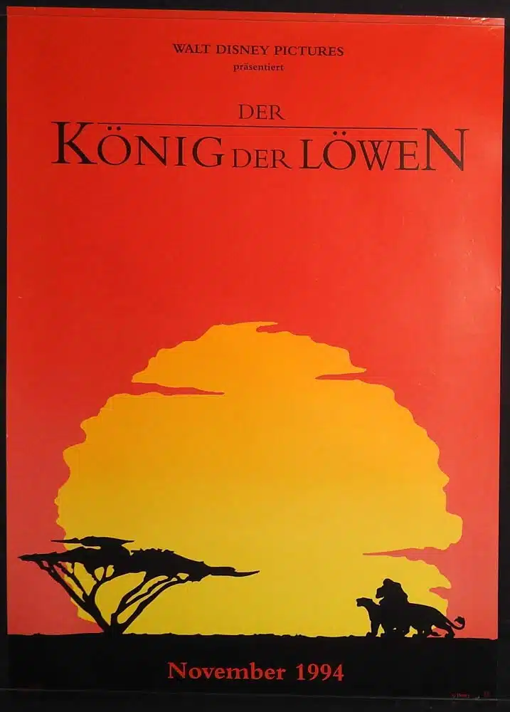 THE LION KING Original Rolled GERMAN ADV One Sheet Movie Poster Matthew Broderick James Earl Jones Disney