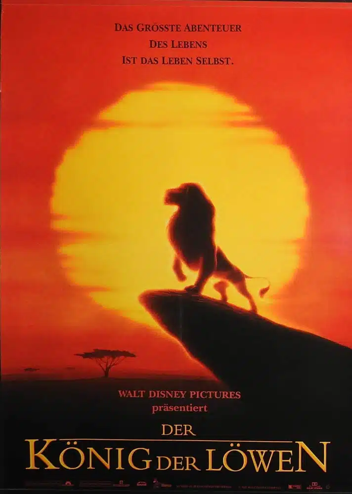 THE LION KING Original Rolled GERMAN One Sheet Movie Poster Matthew Broderick James Earl Jones Disney