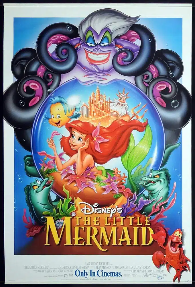 THE LITTLE MERMAID Original Rolled DS 1997r US One Sheet Movie poster Disney