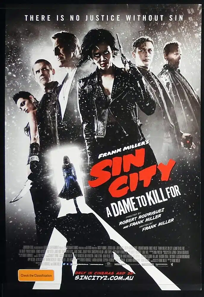 SIN CITY A DAME TO KILL FOR Original Rolled AUST One Sheet Movie poster Mickey Rourke Jessica Alba Bruce Willis