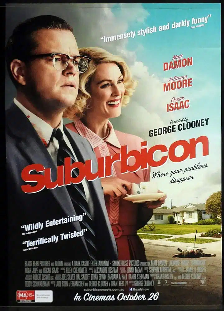 SUBURBICON Original Rolled AUST One Sheet Movie poster Matt Damon Julianne Moore