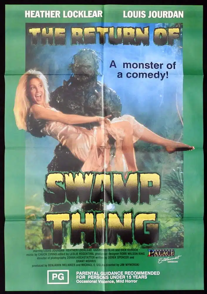 THE RETURN OF THE SWAMP THING Original PALACE VIDEO One Sheet Movie Poster Heather Locklear