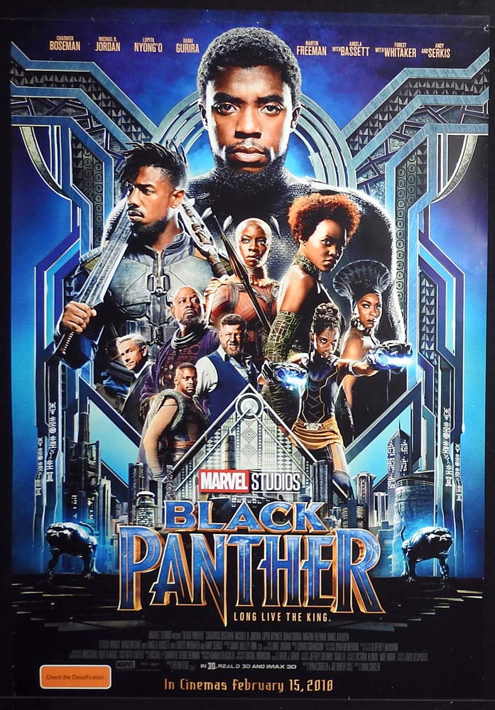 BLACK PANTHER Original Australian One Sheet Movie poster Chadwick Boseman Marvel Superhero