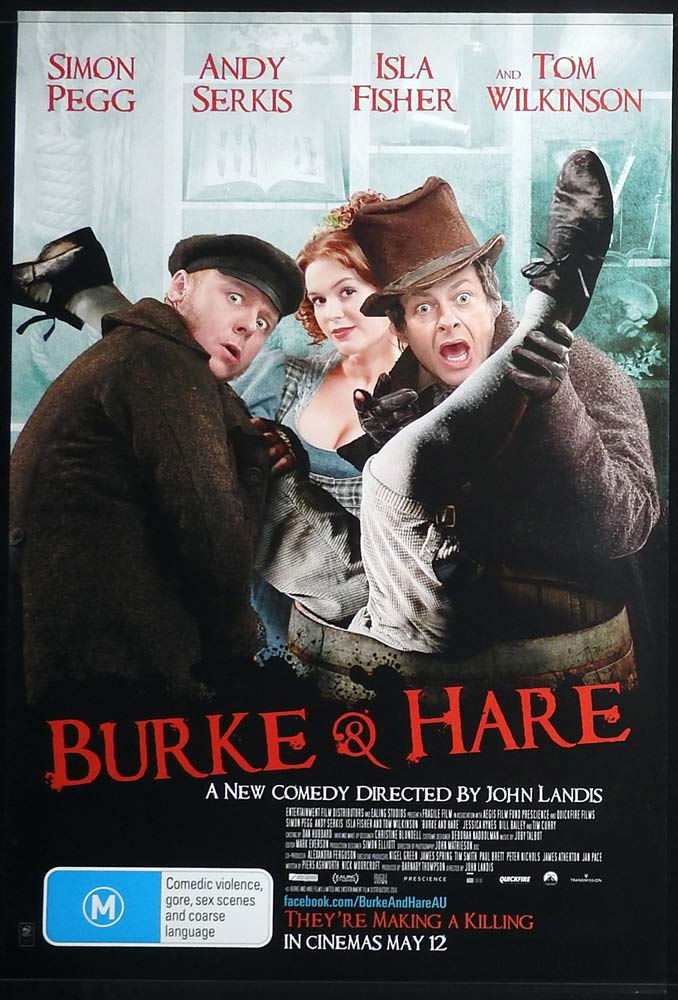 BURKE AND HARE Original Australian One Sheet Movie poster Simon Pegg Andy Serkis Isla Fisher