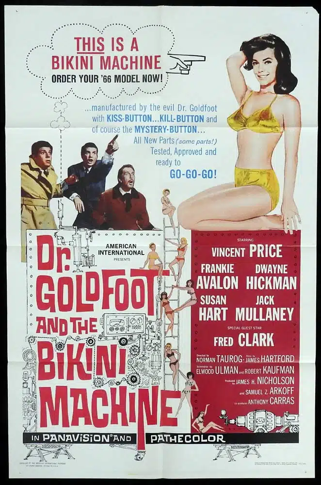 DR GOLDFOOT AND THE BIKINI MACHINE Original US One sheet Movie poster Vincent Price