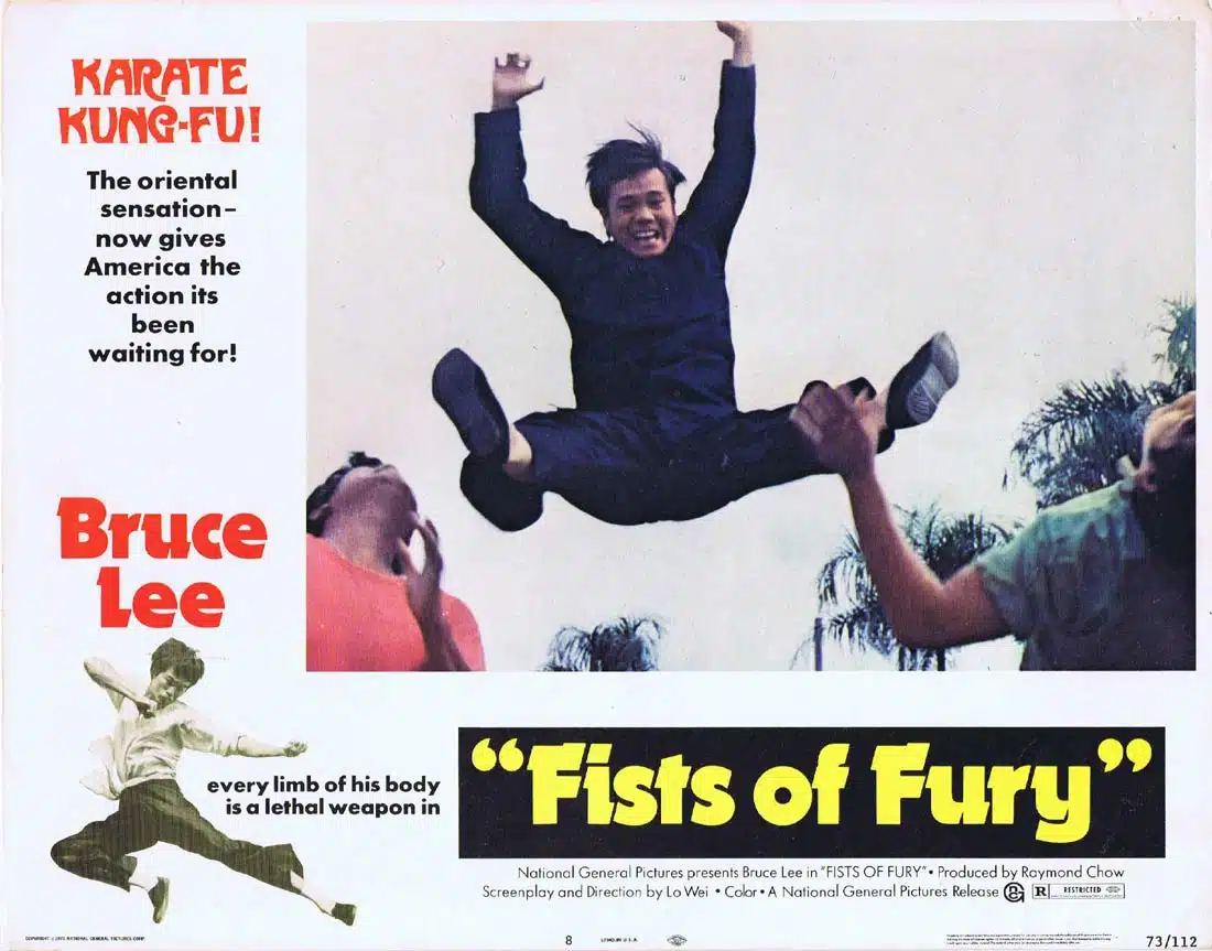 FIST OF FURY Original Lobby Card 8 Bruce Lee Kung Fu Martial Arts