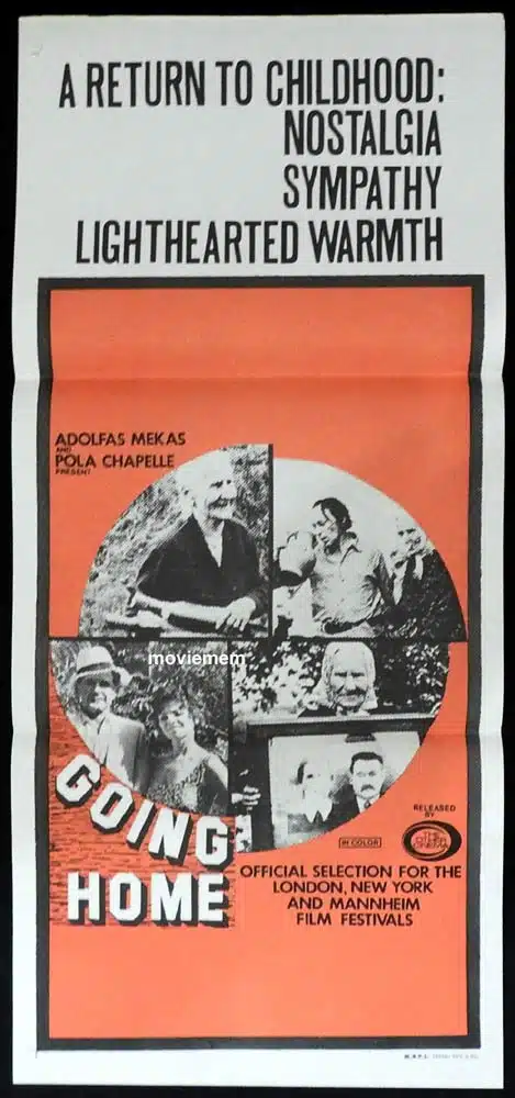GOING HOME Original Daybill Movie poster Pola Chapelle Adolfas Mekas Lithuania 1972