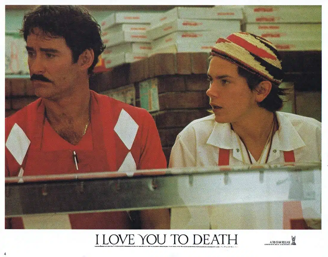 I LOVE YOU TO DEATH Original Lobby Card 4 Kevin Kline Keanu Reeves