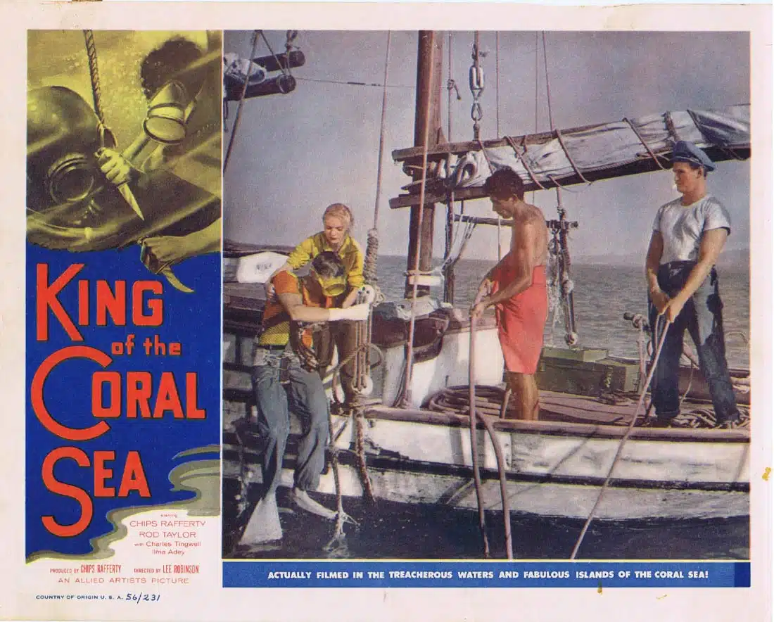 KING OF THE CORAL SEA Lobby Card 5 1953 Charles Tingwell RARE Skin Diving