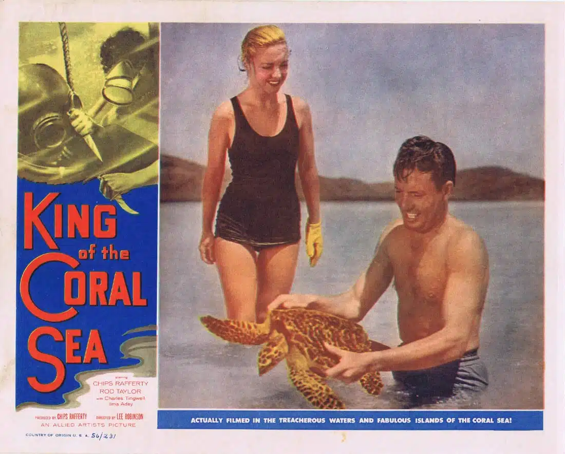KING OF THE CORAL SEA Lobby Card 7 1953 Charles Tingwell RARE Skin Diving