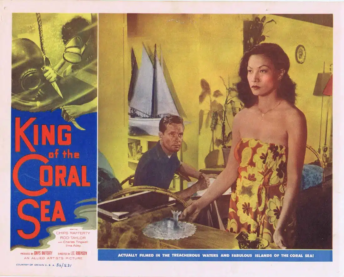 KING OF THE CORAL SEA Lobby Card 8 1953 Charles Tingwell RARE Skin Diving