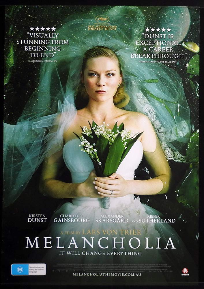MELANCHOLIA Original Australian One Sheet Movie poster Kirsten Dunst Charlotte Gainsbourg