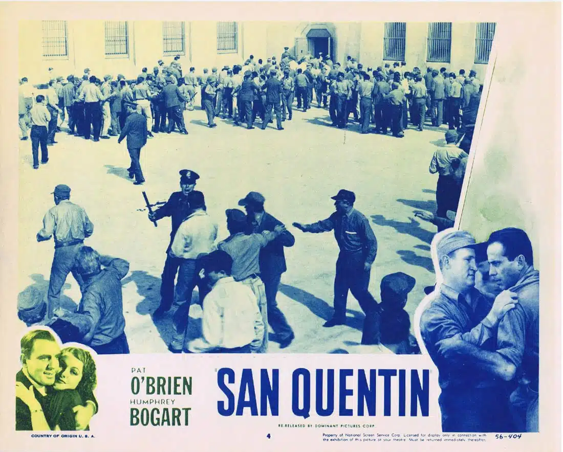 SAN QUENTIN Original 1956r Lobby Card 4 Pat O’Brien Humphrey Bogart Ann Sheridan