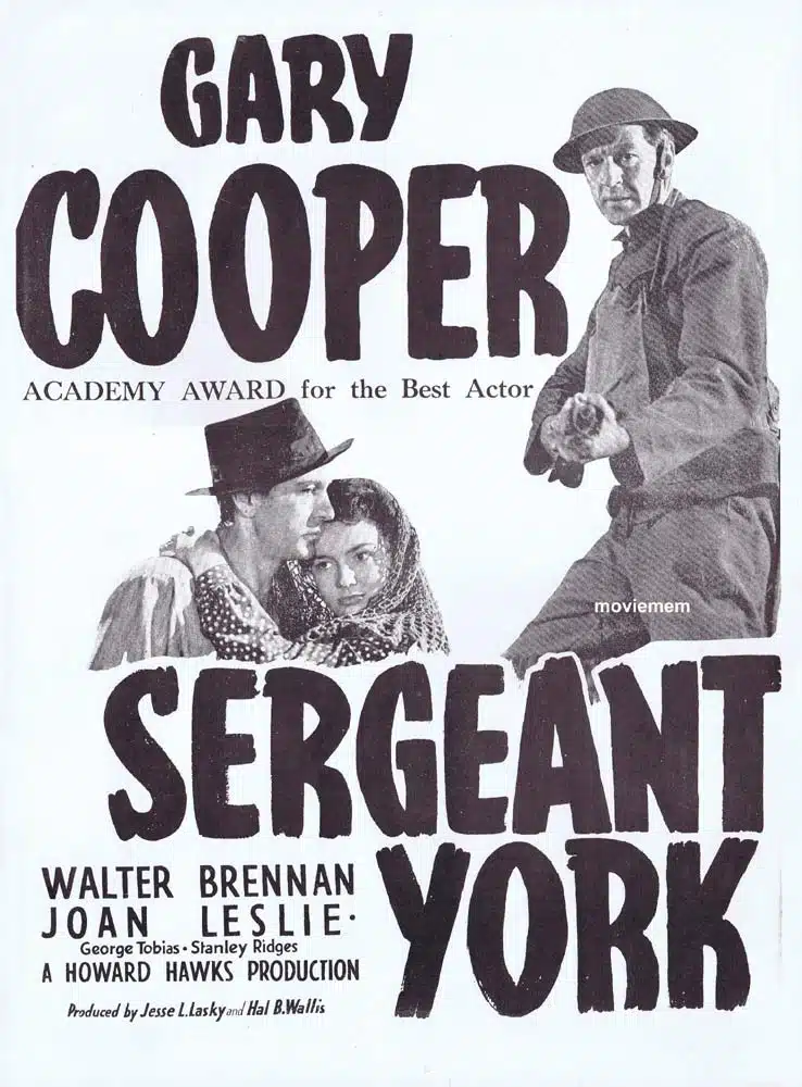 SERGEANT YORK Original 1970sr Daybill Movie poster Gary Cooper Walter Brennan
