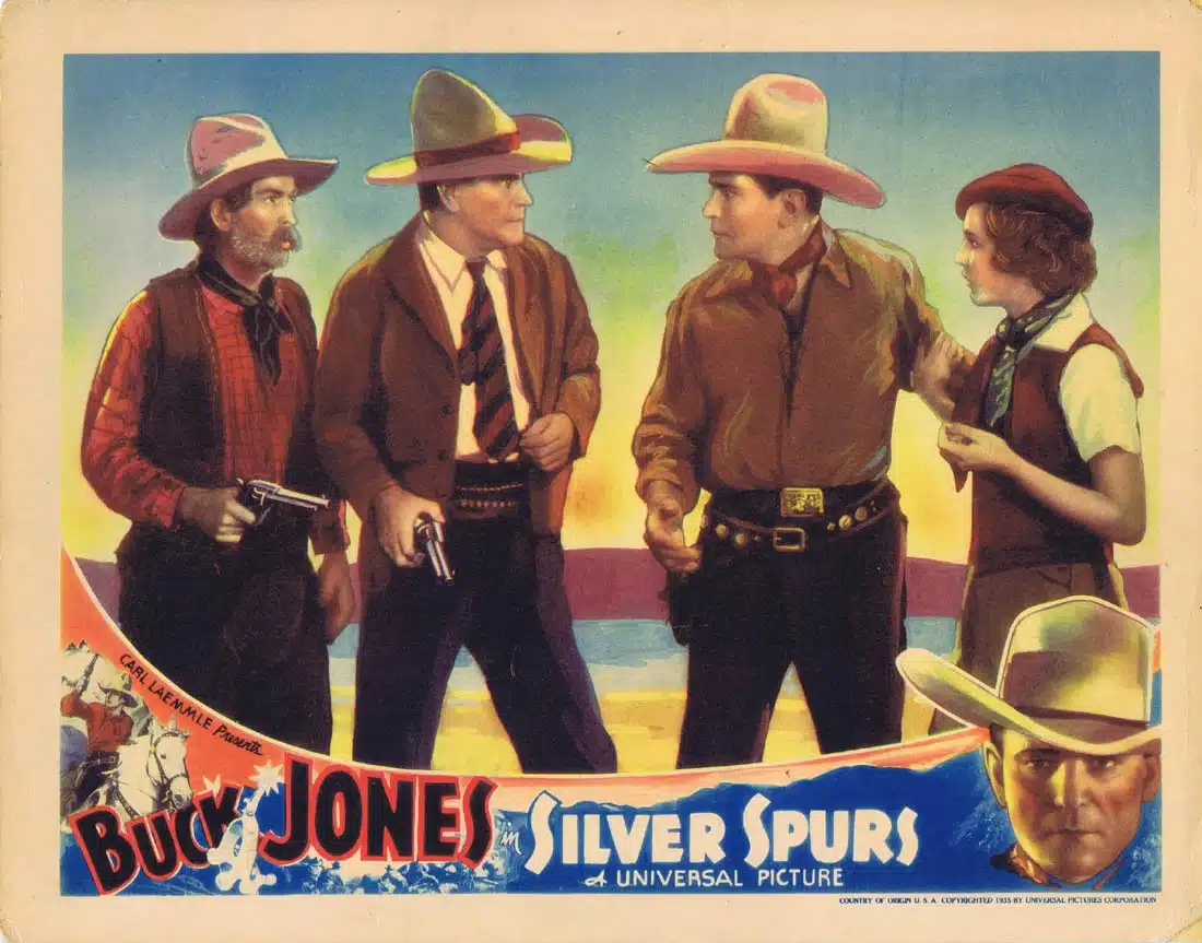 SILVER SPURS Original US Lobby Card 2 Buck Jones 1935 Universal Western
