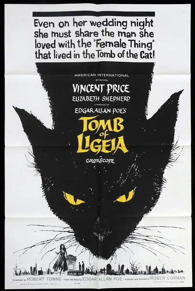 THE TOMB OF LIGEIA Original US One sheet Movie poster Vincent Price Roger Corman