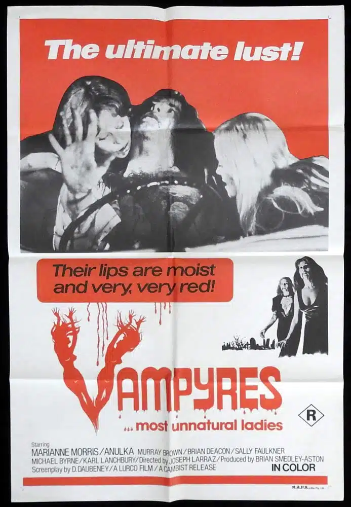 VAMPYRES Original One sheet Movie poster Marianne Morris Anulka Dziubinska Horror