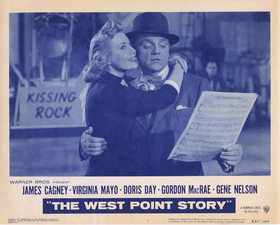 THE WEST POINT STORY Original 1957r Lobby Card 1 James Cagney Virginia Mayo Doris Day