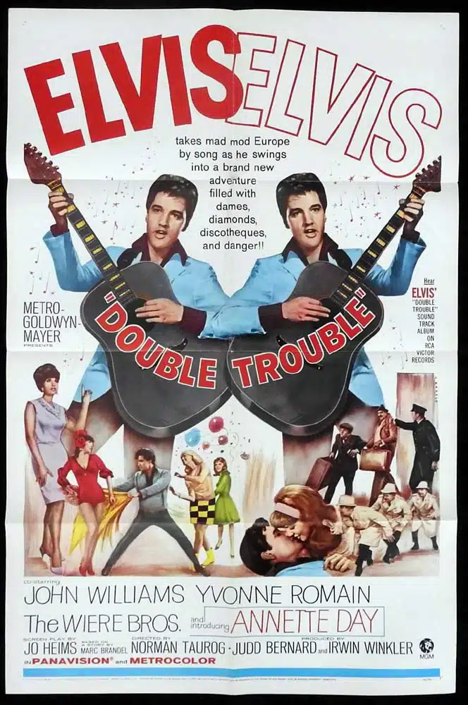 DOUBLE TROUBLE Original US One Sheet Movie poster Elvis Presley