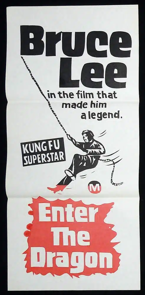 ENTER THE DRAGON Original Rare 1970sr Daybill Movie poster Bruce Lee Kung Fu