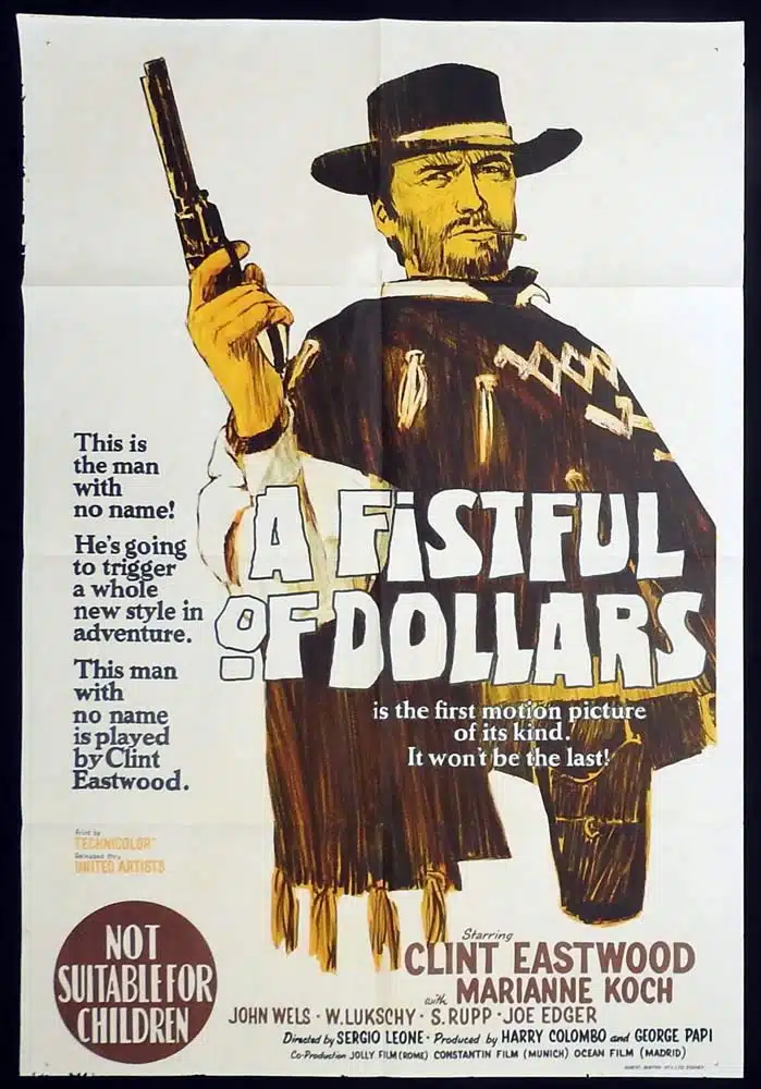 A FISTFUL OF DOLLARS Original Australian One Sheet Movie poster Clint Eastwood