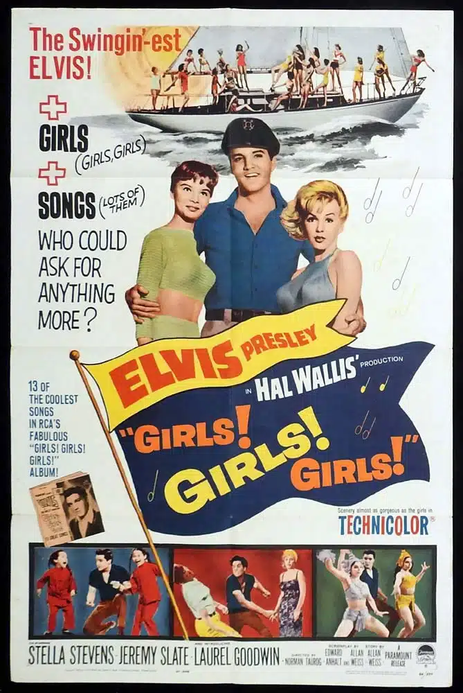 GIRLS GIRLS GIRLS Original US One Sheet Movie poster Elvis Presley