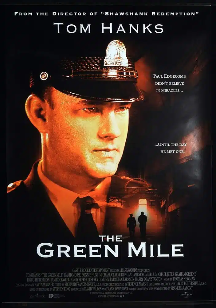 THE GREEN MILE Original Rolled US INT DS One sheet Movie poster Tom Hanks David Morse