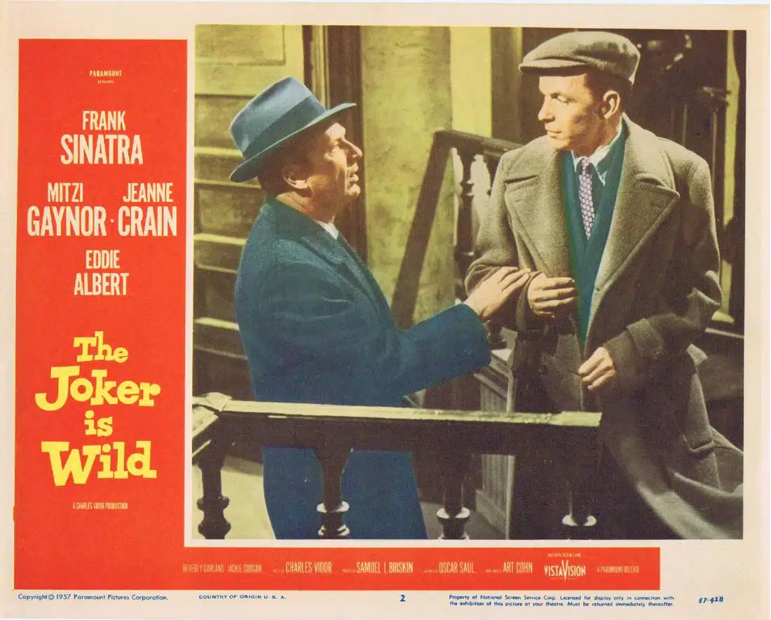 THE JOKER IS WILD Original Lobby Card 2 Frank Sinatra Jeanne Crain